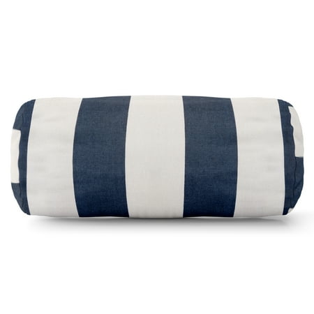UPC 859072220225 product image for Majestic Home Goods Indoor Outdoor Navy Vertical Stripe Round Bolster Decorative | upcitemdb.com