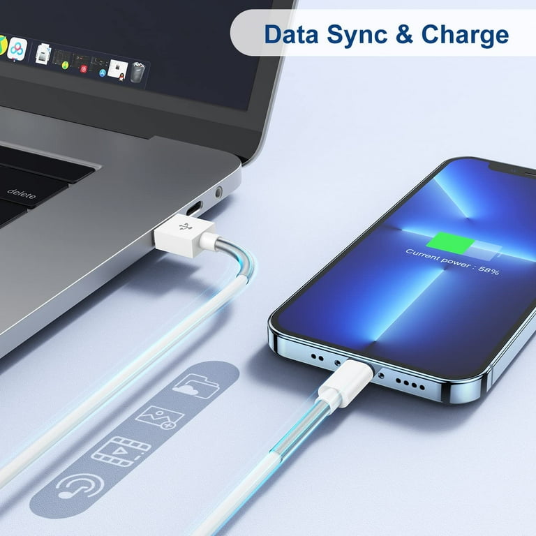 Charger Cable 6ft, 3Pack Cable Foot, Long Fast Charging Cord Feet for  Apple iPhone 14/13 Pro Max/12/11 Pro/Xs Max/X/XR/8/7/6s/6 Plus/SE/5/iPad - Main Image