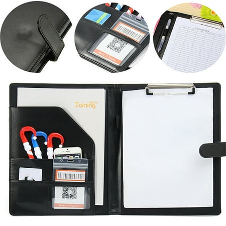 Executive A4 Mens Business Conference Folder w/Clipboard PU Document File Gift