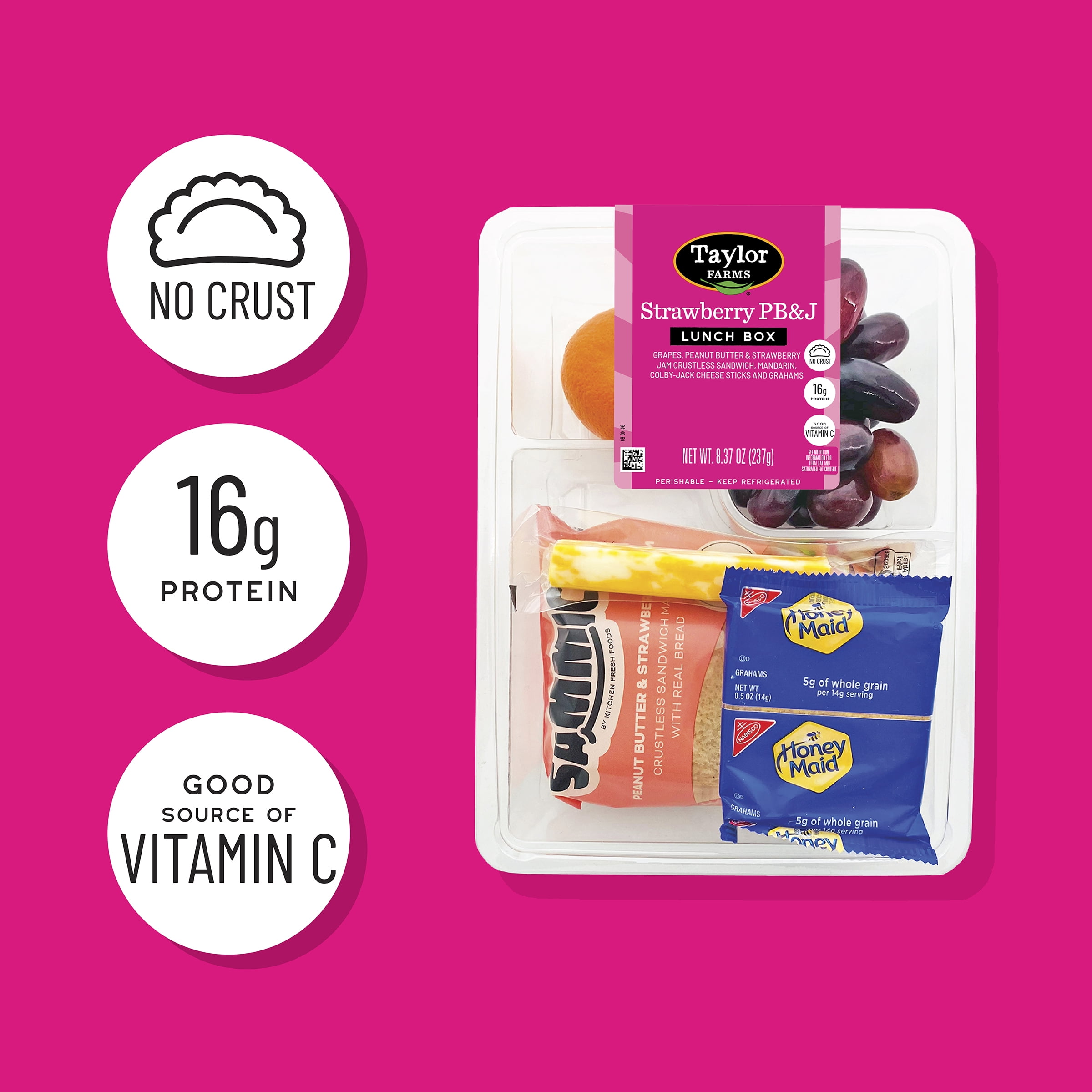 Taylor Farms Strawberry PB&J Lunch Box, 8.37oz Bites (Fresh)