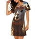 thumbnail image 2 of Easygdp Fluffy Alpaca Mountain Meadow Camisón de manga corta para mujer, informal, estampado, 2 of 6