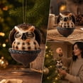 thumbnail image 6 of romoty 3D Resin Owl Christmas Tree Ornament, Sleeping Woodland Animal in Acorn Hanging Figurine for Holiday Home Decor, 6 of 7