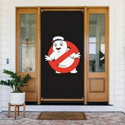 Ghostbusters Logo Stay Puft Door Cover Decorated Banner Tapestry Home Decoration Holiday Party Supplies Door Banner Porch Sign Banner 72.8 x 35.4 Inch