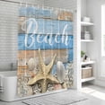 thumbnail image 6 of Starfish Bathroom Shower Curtains with 12 Hooks Polyester Waterproof Shower Curtain for Stalls and Bathtubs Blue Brown Ocean Shell Coral Farmhouse Decorative Bathroom Privacy Curtain 72x72 Inches, 6 of 9