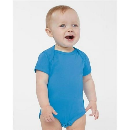 

Rabbit Skins Baby Soft Fine Jersey Short Sleeve Bodysuit (4424) Tradewind Spot 18M
