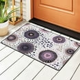 thumbnail image 2 of YFYANG 36"x24" Non-Slip Flannel Carpet Doormat, Living Room Bedroom Office Decorative Area Rugs, Indoor Purple Heart Abstract Flower Texture Floor Mats, 2 of 7