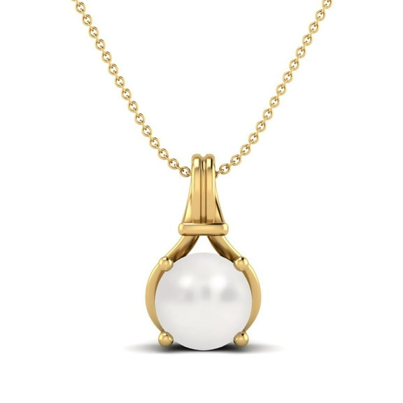 Mooneye 6mm Round Pearl 925 Sterling Silver Gold Vermeil Solitaire Women Gifts Pendant Necklace