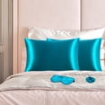thumbnail image 1 of PiccoCasa Set of 2 Queen Satin Pillowcase Durable&Soft Enveloped Peacock Blue, 1 of 7
