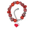 thumbnail image 2 of Delight Jewelry Silvertone Red Heart with Nurse Hat Red Paw Print Bead Bracelet, 7"+2", 2 of 4