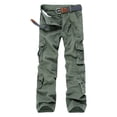 thumbnail image 1 of CEHVOM Pantalons Décontractés d'Extérieur pour Hommes, Multi-Poches, Lavés, 1 of 4