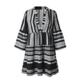thumbnail image 3 of PENGXIANG Femmes Manches Longues Boho Graphique Imprimé Robe en Vrac V-Cou Mini Robe, 3 of 7