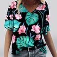 thumbnail image 2 of T-shirts Graphiques pour Femmes Mode Femmes Impression Décontractée Col en V Manches Courtes T-Shirt Ample Hauts T-Shirts à Manches Courtes pour Femmes Hauts à Manches Courtes pour Femmes T-Shirts Sois Gentille pour Femmes, 2 of 4