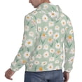 thumbnail image 6 of Pofeuu Daisies Flowers Print Mens Casual Hooded Collar Drawstring Hoodies Pullover Sweatshirts Casual Long Sleeve Shirts-Large, 6 of 7