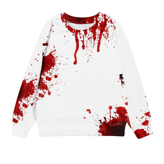 Bnwani Halloween Toddler Crew Neck Sweatshirts Girls Long Sleeve Casual Print Red Size 2-3t