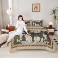thumbnail image 4 of Homewish Woodland Wildlife Deer Full Size Comforter Sets 3-Piece for Boys Girls,Vintage Retro Aesthetic Bedding Comforter Set,Geometric Plaid Grid Lightweight Bedding Sets,Lightweight Room Decor, 4 of 8