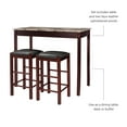 thumbnail image 6 of Linon Lancer 3-Piece Transitional Indoor Tavern Set, Espresso/Faux Marble/Black Vinyl, 6 of 12
