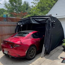 Ikuby Medium Carport, 102.3 x 228 x 81.5 in, Gray