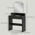 thumbnail image 3 of HOMCOM Makeup Vanity Desk with Mirror, Drawers, Black, 3 of 10