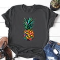thumbnail image 2 of Gibobby Blusa Casual de Mujer Mujeres Casual Piña Impresión Mangas Cuello Redondo Camiseta Suelta Blusa Tops(Gris oscuro,CH), 2 of 4