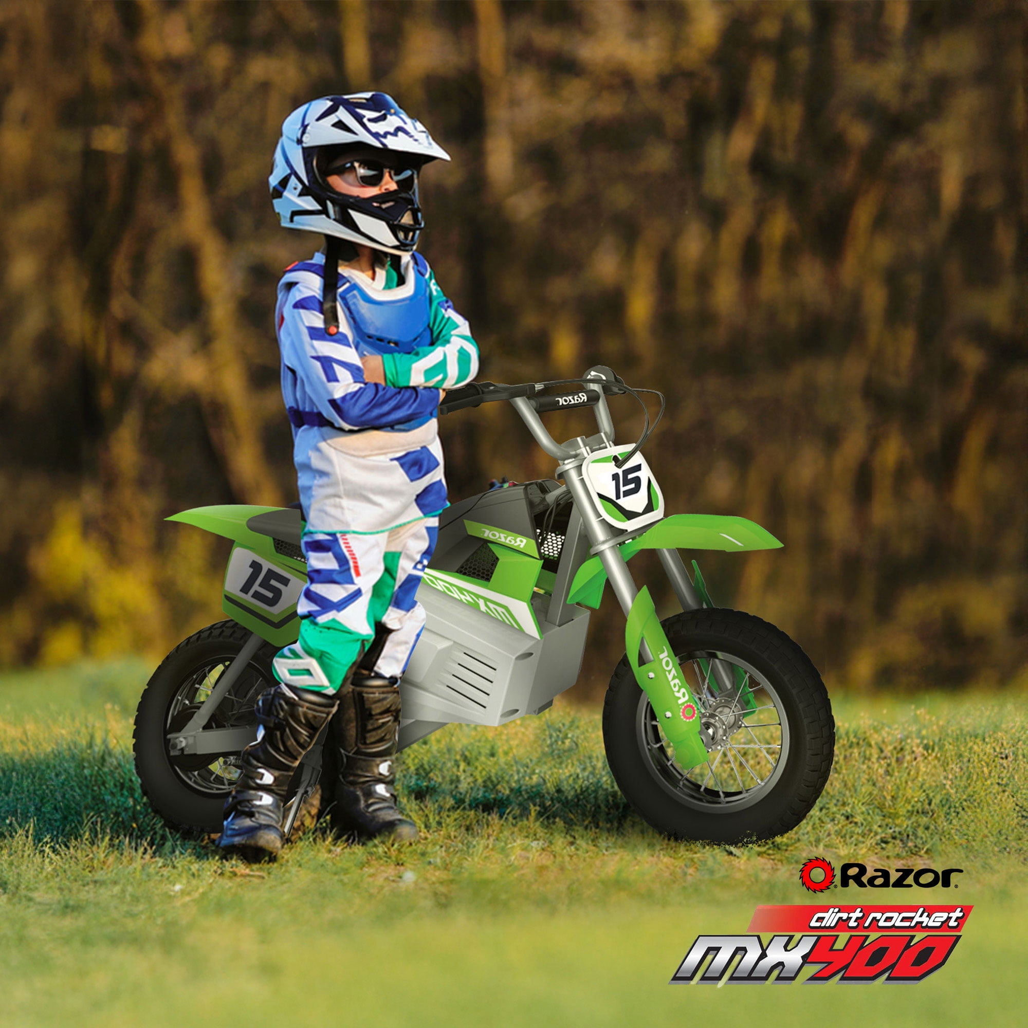 Razor MX400 Dirt Rocket Electric Bike, Age 8+, 14 Mph, 30-Min Run, 140lb Max, Green