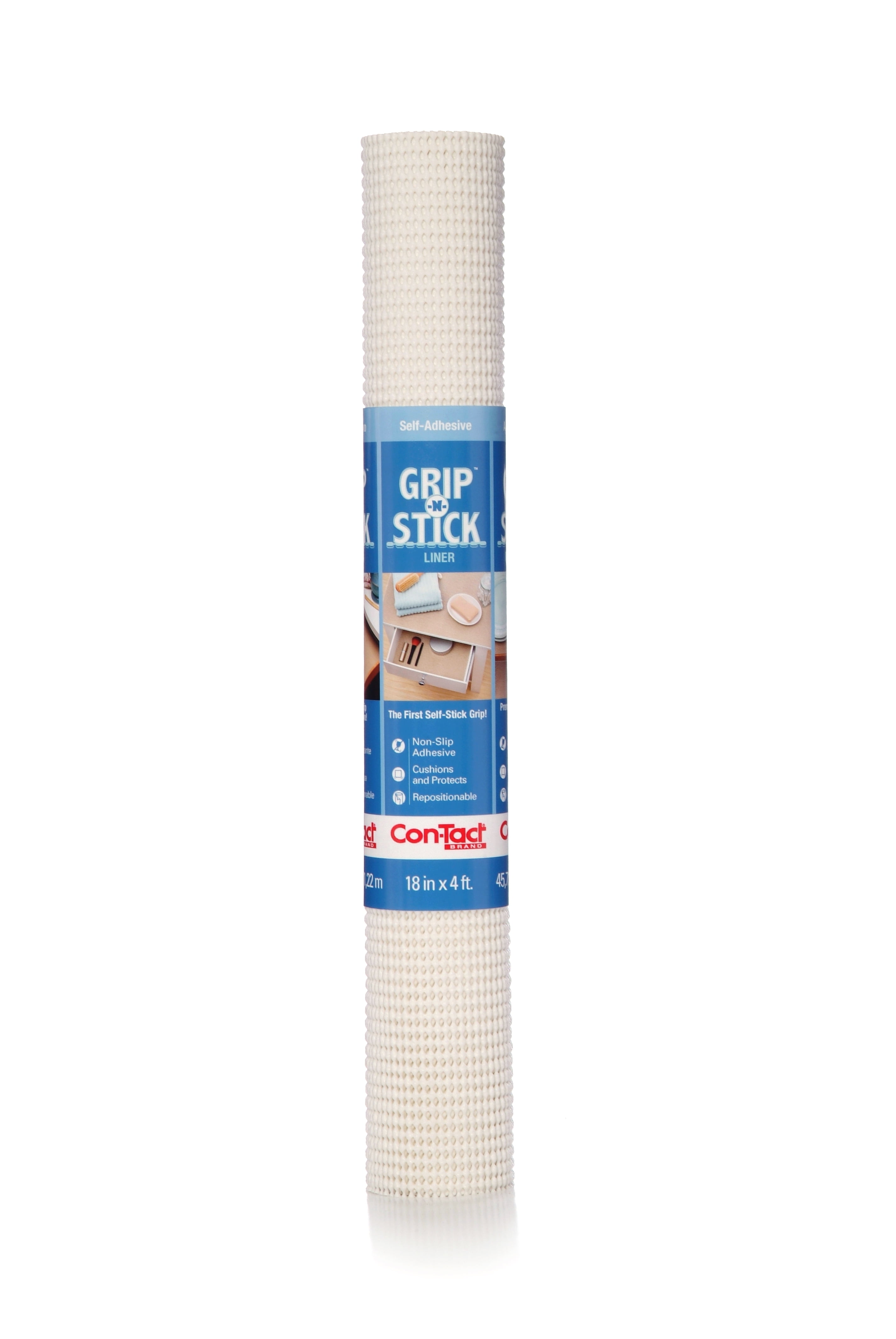 Con-Tact Grip Prints 18 in. x 4 ft. Black and White Non-Adhesive Shelf and Drawer Liner (6-Rolls)
