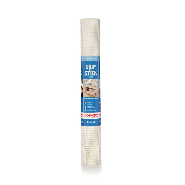 Grip-N-Stick Self-Adhesive Shelf Liner - White, 18 in x 4 ft - Foods Co.