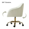 thumbnail image 6 of Velvet Home Office Desk Chair Rolling Vanity Armchair Computer Swivel Chairs Adjustable Adult Ivory, 6 of 12