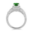 thumbnail image 2 of Antique 1.25 Carat Princess cut Emerald and Diamond Wedding Ring in 14k White Gold affordable emerald & diamond engagement ring, 2 of 3