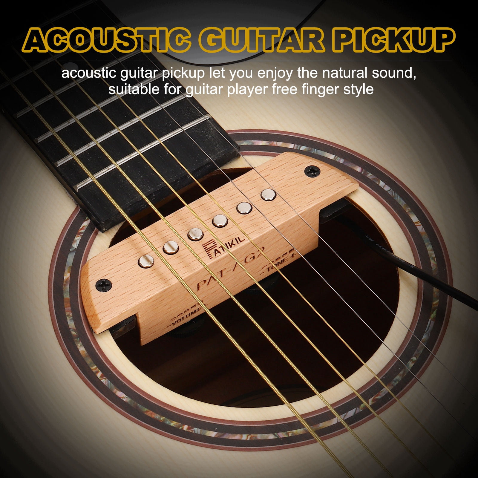 Uxcell Acoustic Guitar Pickup, Passive Guitar Pickups Volume Timbre Control