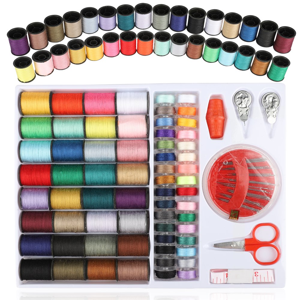 100Pcs Sewing Kit, Portable Large Sewing Kit w/Carrying Case, Supplies & Sewing Accessories with