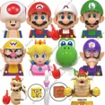 thumbnail image 2 of WM6103 Anime Super Bros Mario Bloques de construcción Luigi mini Figuras de acción Juguetes Ladrillos Juguetes para ensamblar Regalos para niños Bloques KDL805, 2 of 5