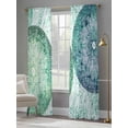 thumbnail image 4 of Green Floral Circle Sheer Curtains for Living Room Bedroom Watercolor Abstract Art Sheer Curtains 108 Inch Long 2 Panels Set Light Filtering Curtain Window Treatments Drapes for Dining Room, 4 of 6