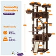 thumbnail image 7 of Allewie 81 Inches Multi-Level Tall Cat Tree for Large Cat, Cat Climbing Tree with Cat Condo and Hammock, Scratching Post, Wide Base, Leopard Print, 7 of 7