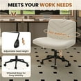 thumbnail image 4 of Yaheetech Fabric Rolling Armless Home Office Chair with Extra Wide Seat, Beige, 4 of 7