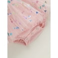 thumbnail image 6 of Baby Girls Rompers/Dress Butterfly Pattern Tulle Skirt Hem Puff Short Sleeve Dress with Headband, 6 of 6