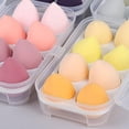 thumbnail image 2 of Makeup Puff 8pcs Sponge for Makeup Set Macarone Gradient Water Drop Puff Cosmestic Professional Makeup Artist Beauty Makeup Powder Puffs (Size : 4pcs Green), 2 of 5