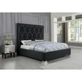 thumbnail image 2 of Black Velvet Bedframe w/ 75" Tall Headboard and Silver Scale Design - Cal-King, 2 of 2