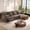 Khaki, variant on 107.8''Sleeper Sofa Bed, Recliner Pull Out Couches for Living Room, Gray,Chenille L-Shaped Sofa with USB, Storage Chaise, Table and Cup Holder, 4-seater Sofa Fit for Movie Nights, Apartment, Studio