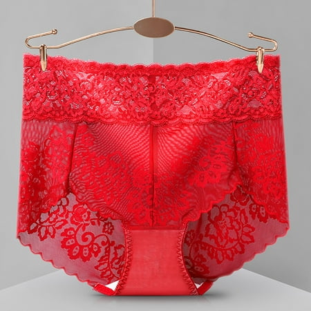 

Tangnade womens underwear Lace Open File Temptation Plus Size Panties Low Waist Free Sexy Breifs Red XL