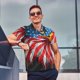 thumbnail image 4 of Fotbe Eagle Head With American Flag Camiseta Polo de Golf para Hombre con Estampado – Camisa Deportiva Transpirable con Cuello Abotonado-Large, 4 of 6