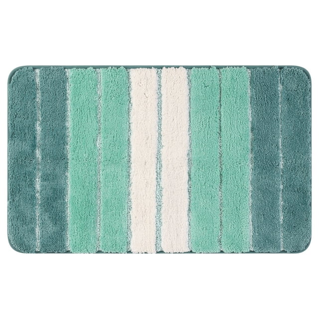 REGALWOVEN Alfombra de ba?o antideslizante, absorbente de agua, suave y esponjosa, respaldo de goma, color verde 16" x 24"