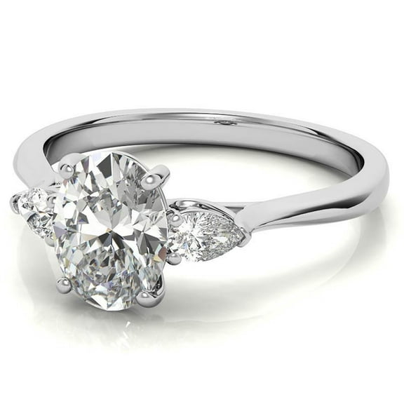 Auory Minimalist Proposal Ring in White Gold Plated Daily Wear Ring for Women