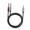 thumbnail image 4 of Cable de guitarra estéreo con entrada y salida de audio. Conector TRS de 3,5 mm (1/8") a doble conector de 6,35 mm (1/4"). 1 metro, 4 of 9