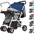 thumbnail image 1 of Carriola Infantil De Lujo Con Toldo De Viaje Compacta Y Ligera Carriola Para Bebe Con Jugetes Tela Transpirable Carrito Para Bebe Con Mango Ergonomico Carreola Ultra Ligera Y Comoda (Azul), 1 of 7