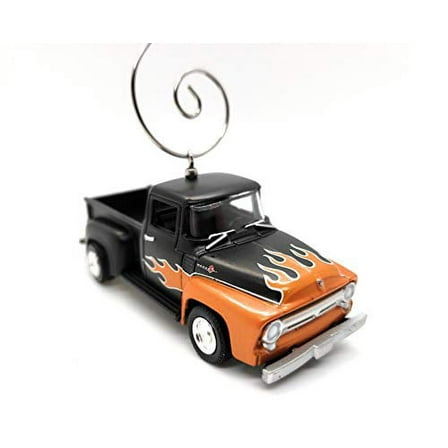 1956 Ford F-100 Truck Custom Christmas Ornament 1:64 Diecast Black