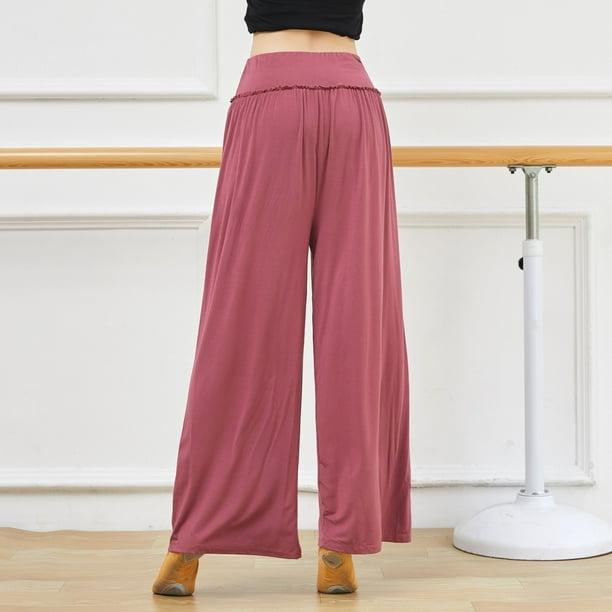 nsendm Female Pants Adult Casual Pants Women Petite Women's Casual Pants  Classical Dance Trousers Wide Legged Straight Women Pants for Work(Hot  Pink
