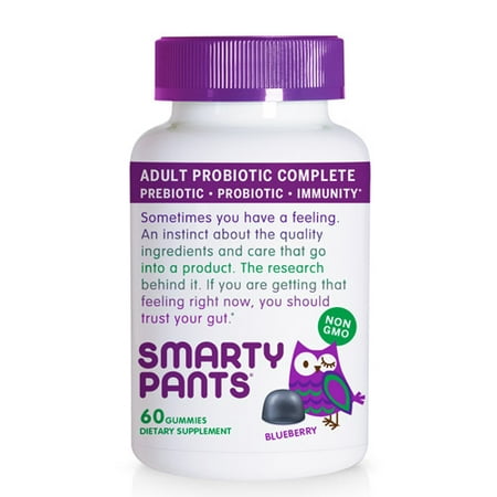 SmartyPants Adult probiotique + Wellmune prébiotiques immunité gélifiés: 7 milliards UFC, la saveur de bleuets, 60 Ct