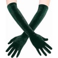 thumbnail image 3 of Guantes de terciopelo dorado de poliéster, cálidos y fríos, de 53 cm, para bodas, mitones, 3 of 5