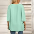 thumbnail image 4 of Womens Casual Summer Ruffle Sleeve V Neck Loose Fit Chiffon Blouse Tops, 4 of 7