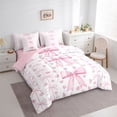 thumbnail image 2 of Erosebridal Teens Cute Love Heart Bowtie Twin Bedding Sets 7-Piece,Girls Kids Geometric Plaid Polka Dots Bedding Comforter Set,Pink Reversible,Breathable Home Decor, 2 of 6